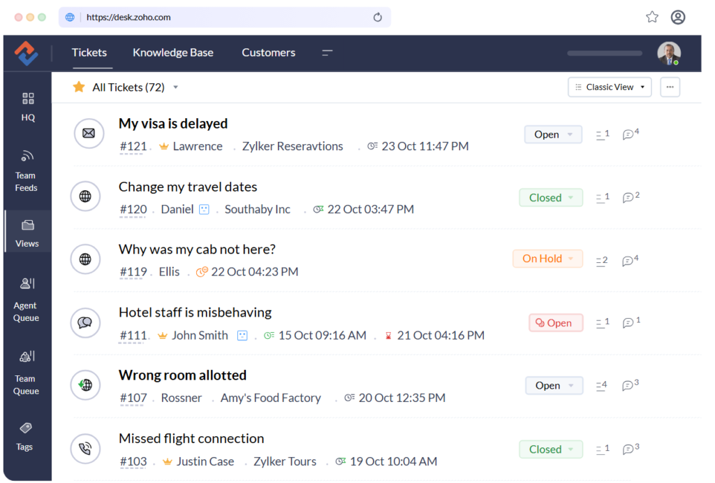 Zoho Desk' helpdesk platform