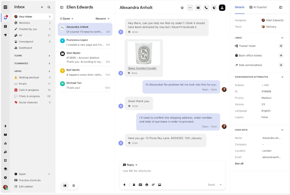 Intercom' helpdesk platform