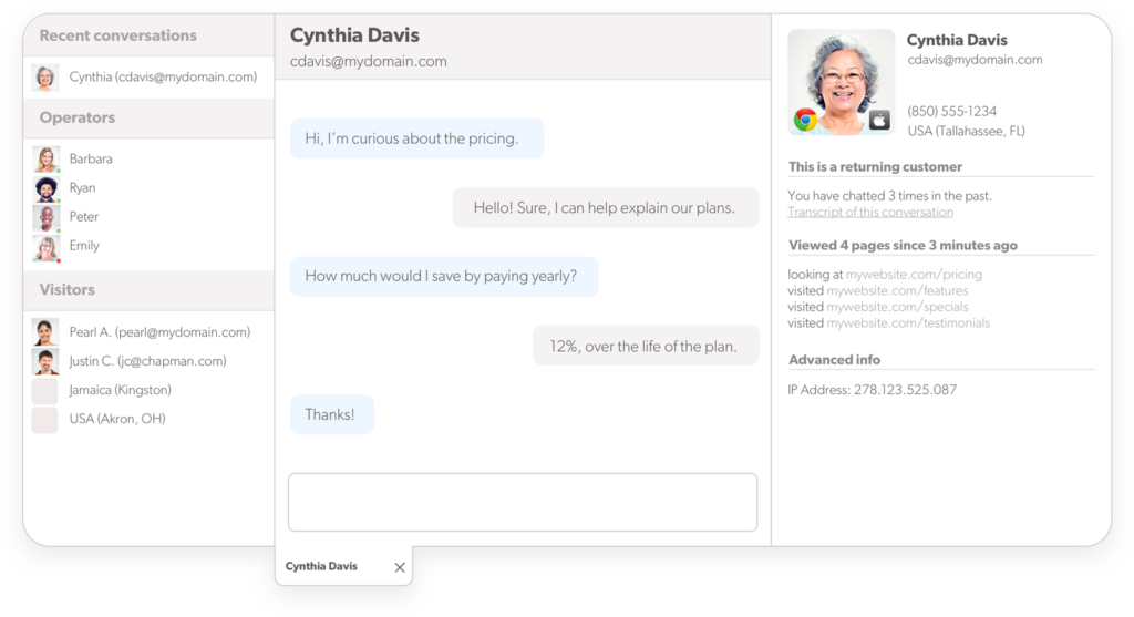 Olark' helpdesk platform