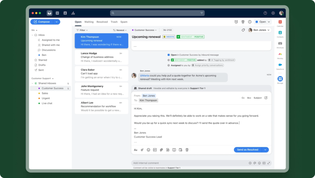 Front' helpdesk platform