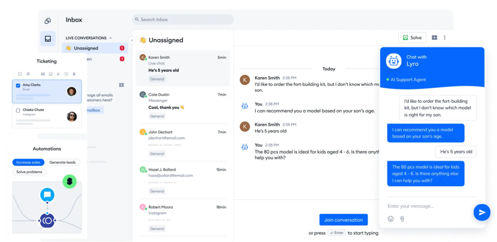 Tidio' helpdesk platform