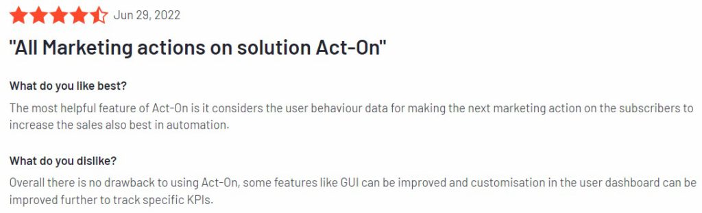 Act customer review