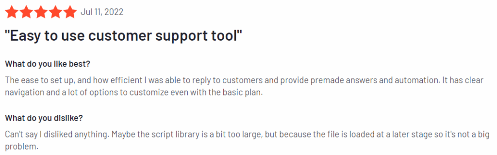 HelpCrunch customer review