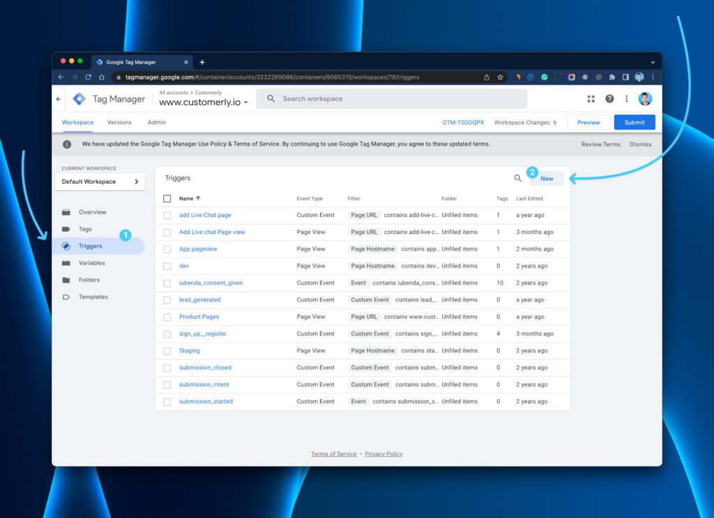 Google Tag Manager add new trigger