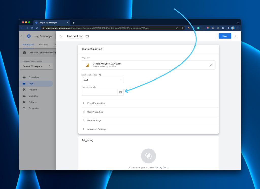 Google Tag Manager select event