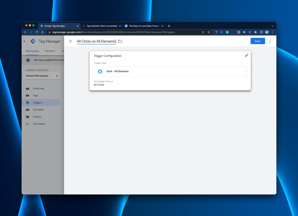 Google Tag Manager all clicks