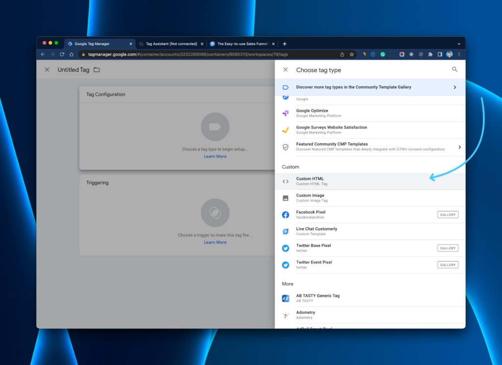 Google Tag Manager custom html