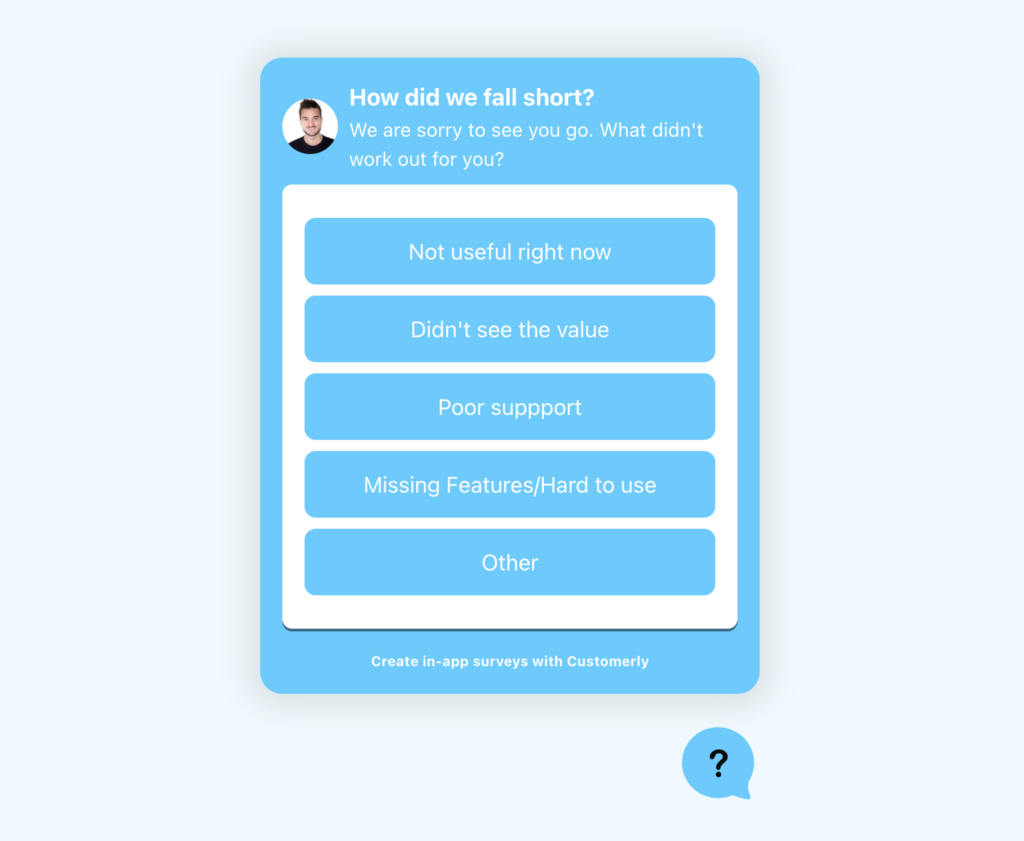 In-app Survey churn