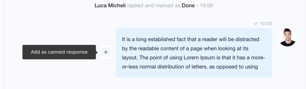 add a message as a canned response