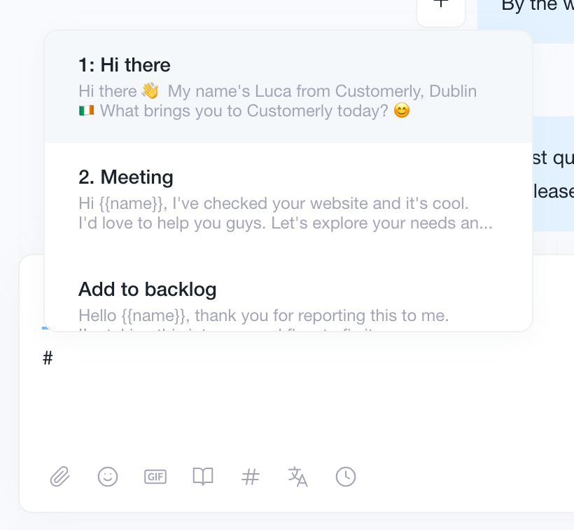canned response shortcut
