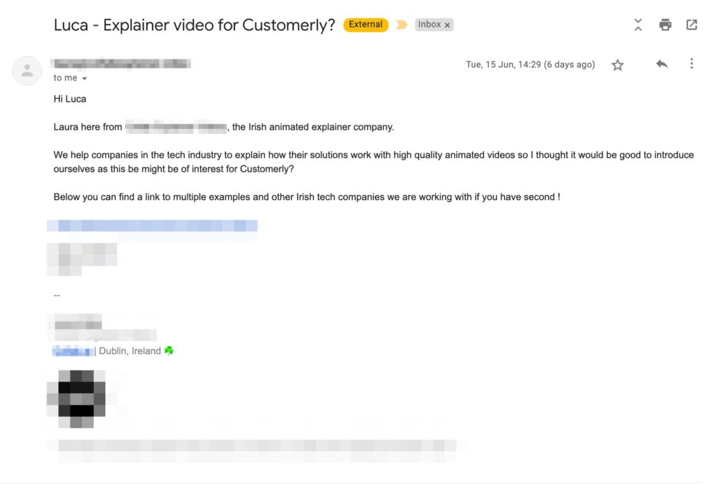 A promotional email landed in my Primary Gmail Tab