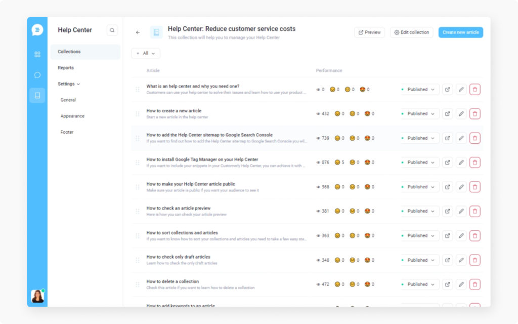 create help center article