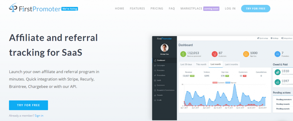 SaaS Affiliate marketing software