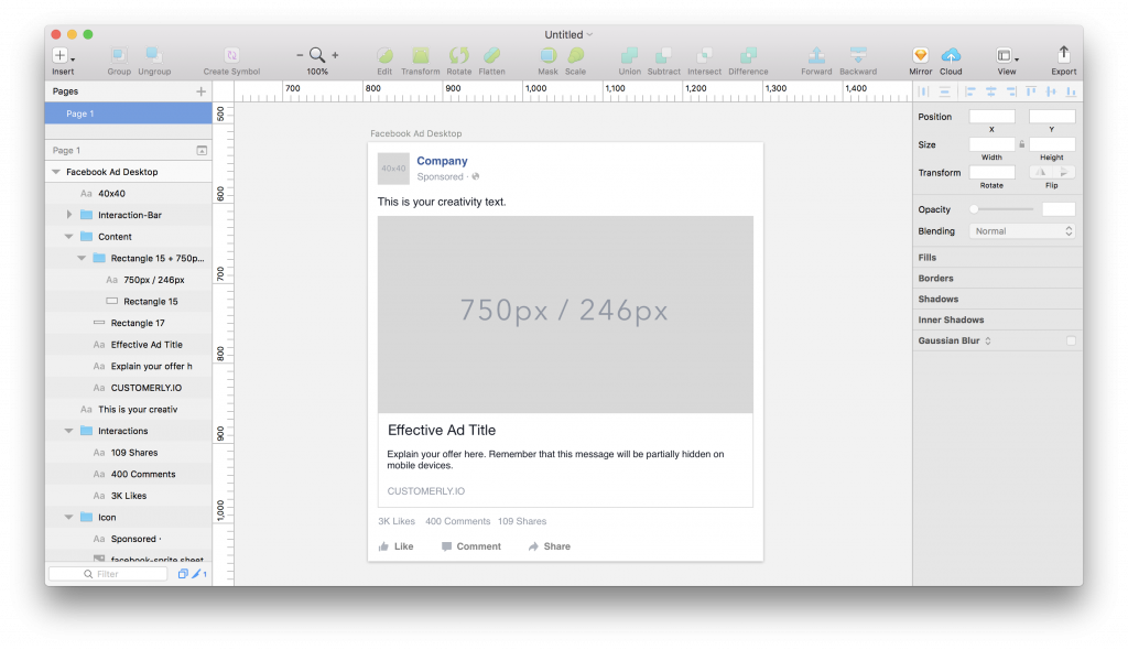 Facebook Ads Sketch Mockup
