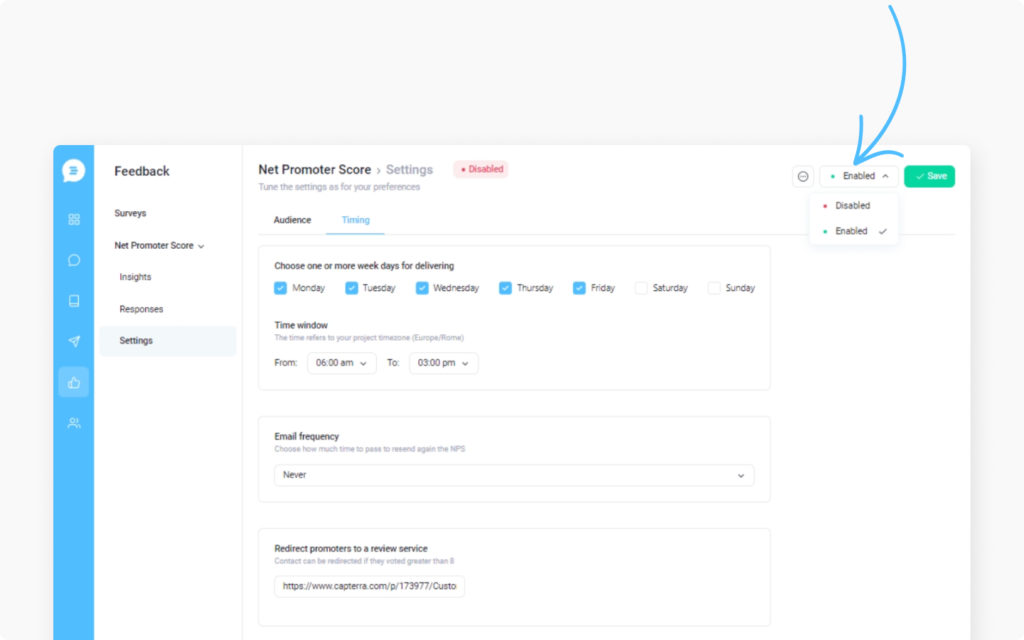 Enable Net Promoter Score
