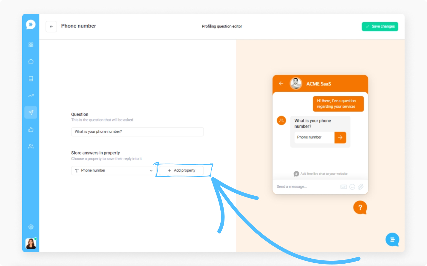 live chat profiling leads