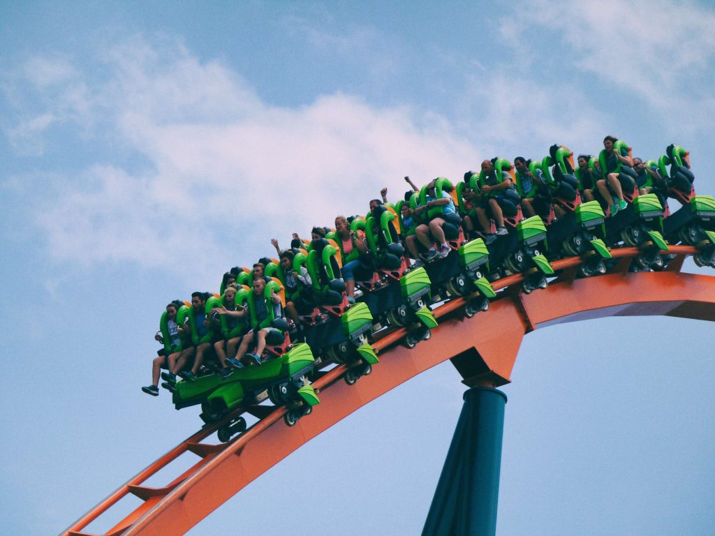 people on rollercoaster