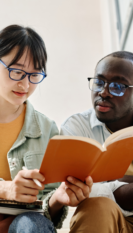 Friends reading together