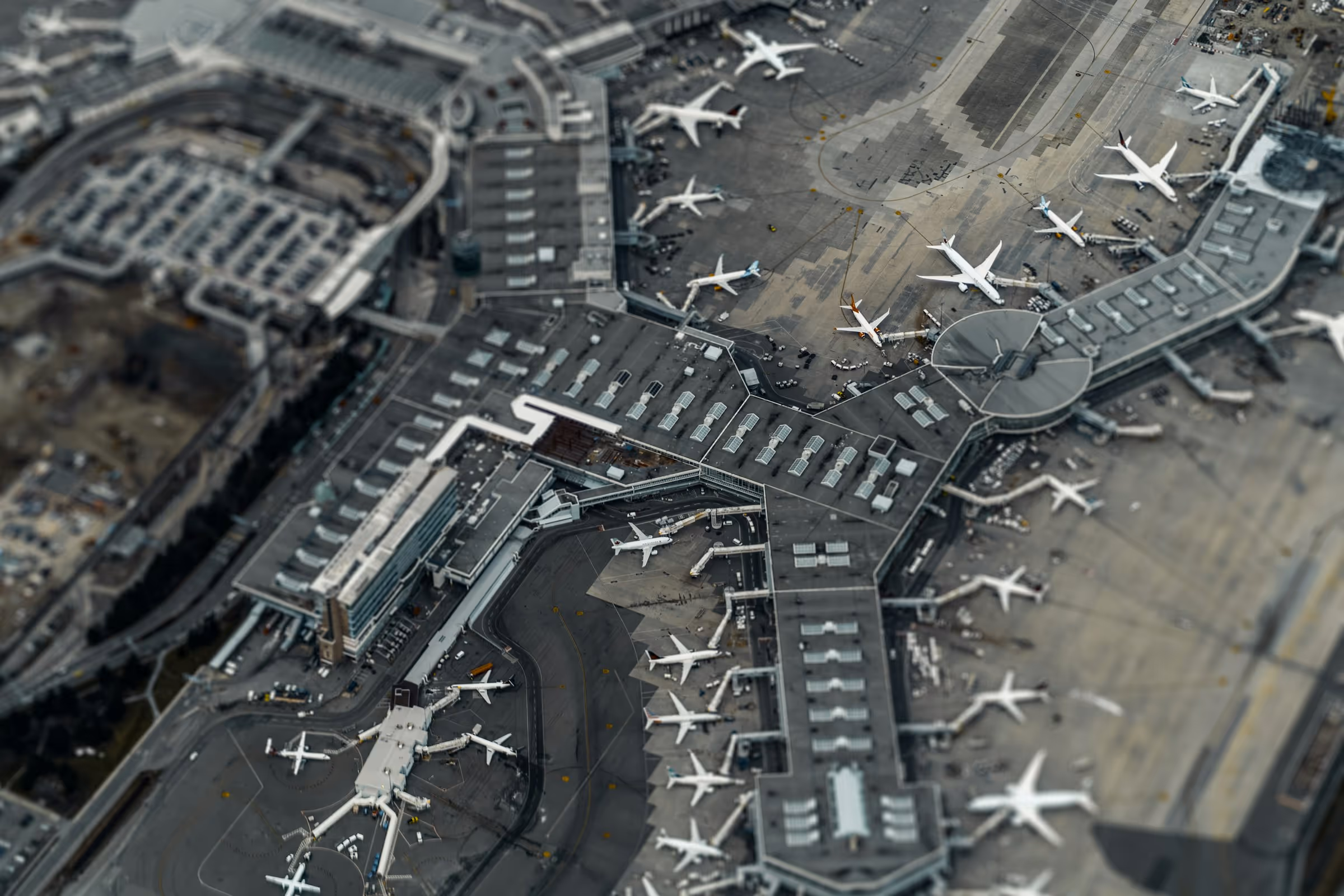 Top-down view of an airport.