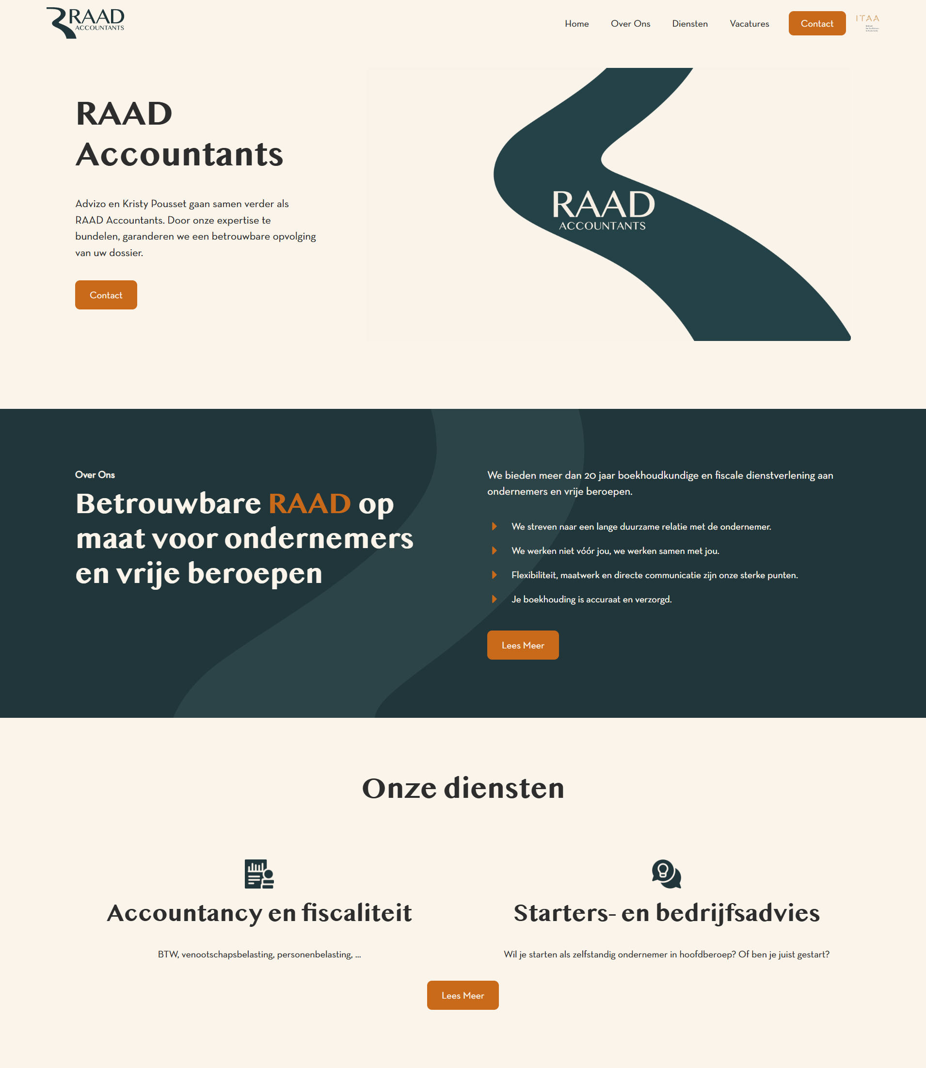A screenshot of the website from Kristy Pousset designed and developed by Milan De Vlieger