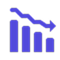 Downward trending graph icon