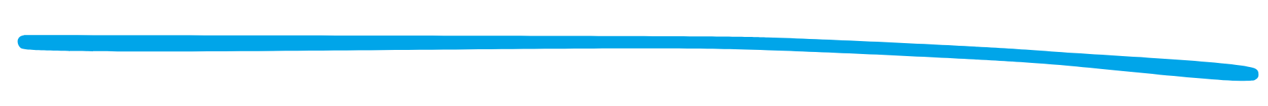 A thick, bright blue, slightly curved horizontal line on a white background.