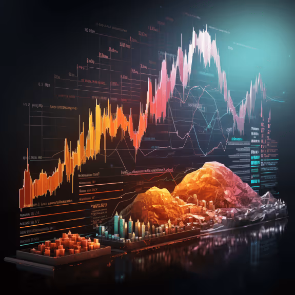 An upward trend in the cryptocurrency market as depicted by a graph where crypto rebounds.
