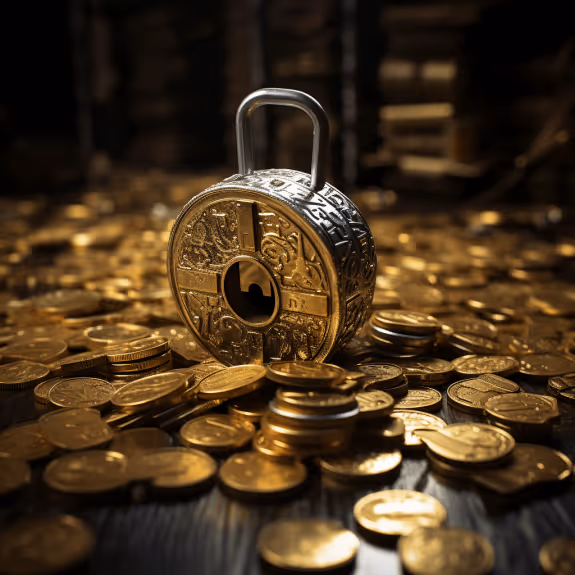 Illustration of a Privacy Coin symbolizing the balance between anonymity and regulation in the crypto world.