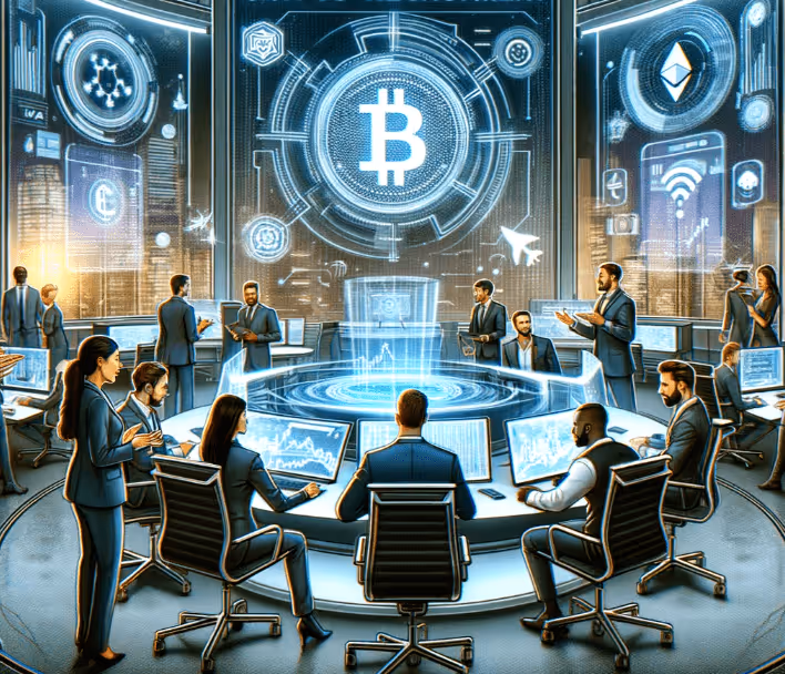 A dynamic depiction of the 2020 shift in tech recruitment, highlighting the fusion of big tech with blockchain and AI in the crypto space.|A dynamic depiction of the 2020 shift in tech recruitment, highlighting the fusion of big tech with blockchain and AI in the crypto space.