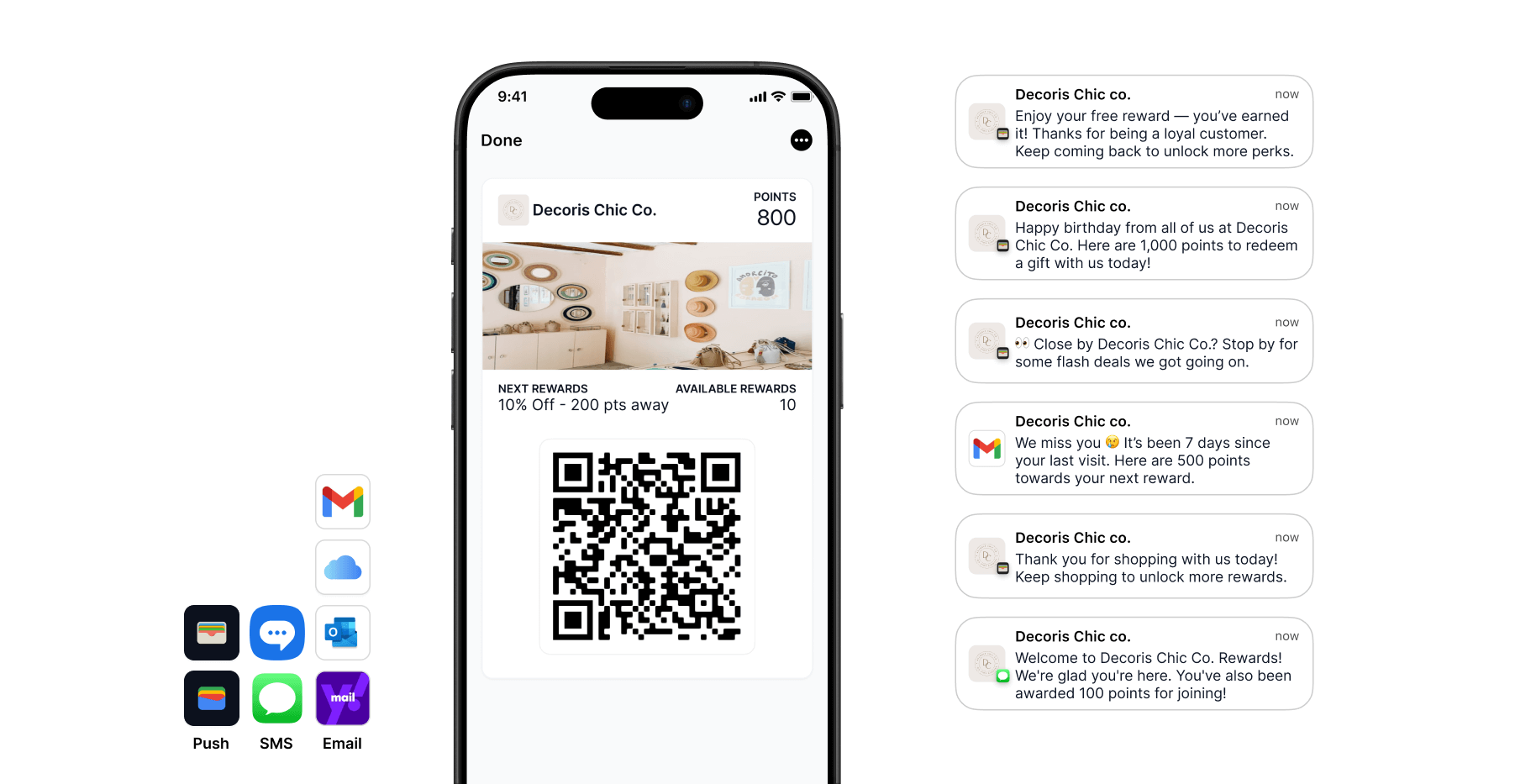 Worthify automated notifications including birthday perks and “we miss you” messages to re-engage customers.