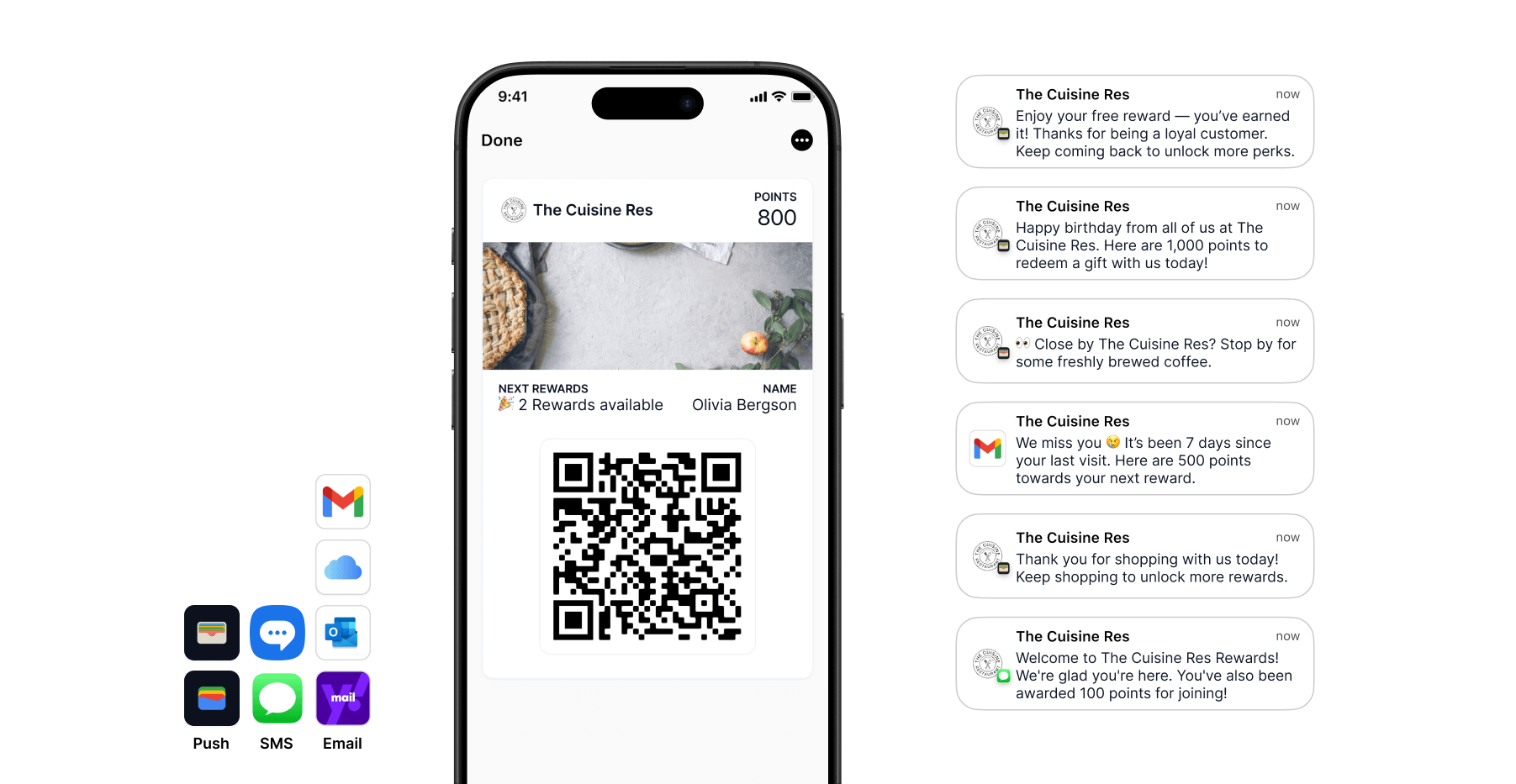 Worthify sending automated restaurant loyalty notifications including birthday perks and rebooking reminders.