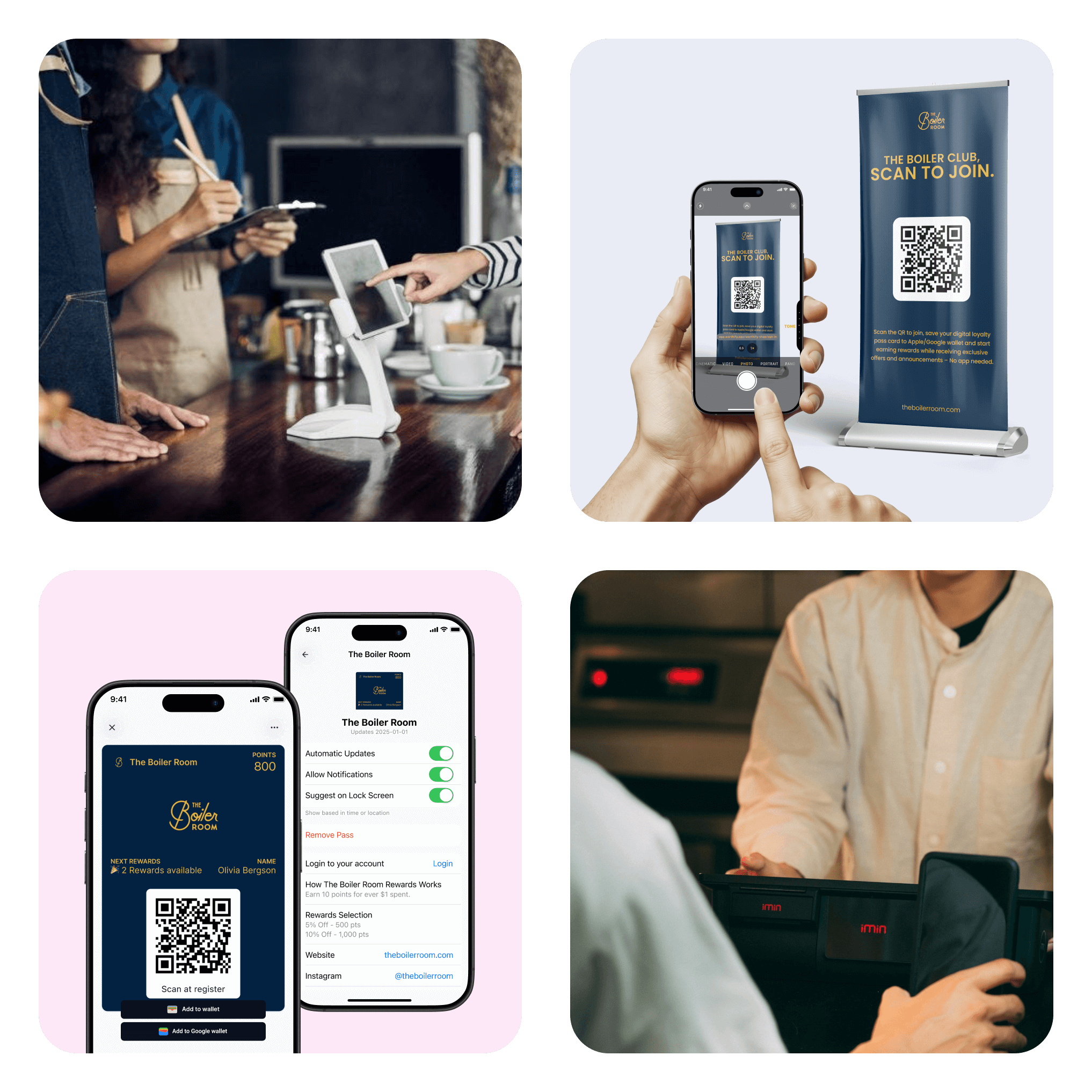 Restaurant using a digital wallet pass to communicate directly with guests