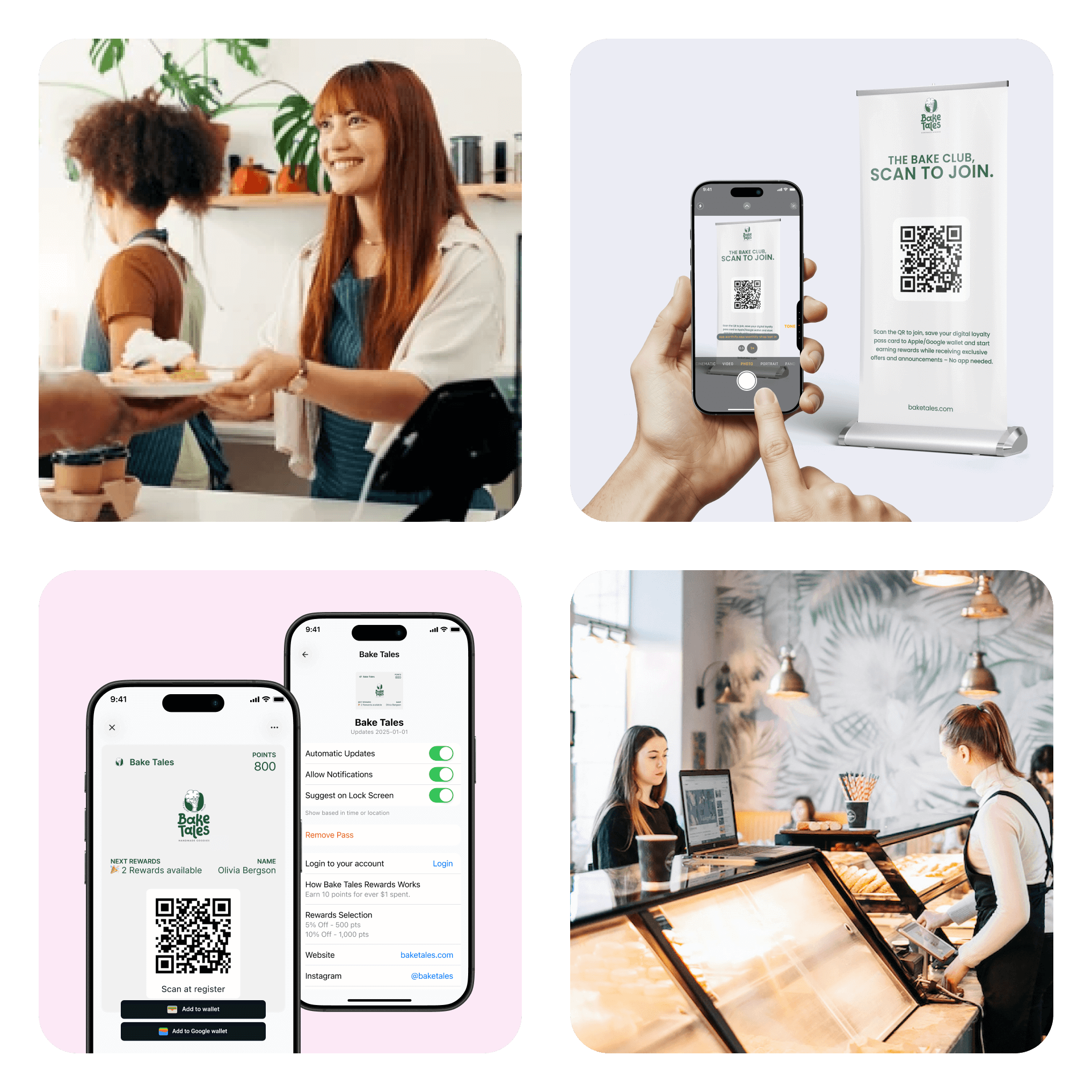 Bakery using a digital wallet pass to reach customers directly without social media ads