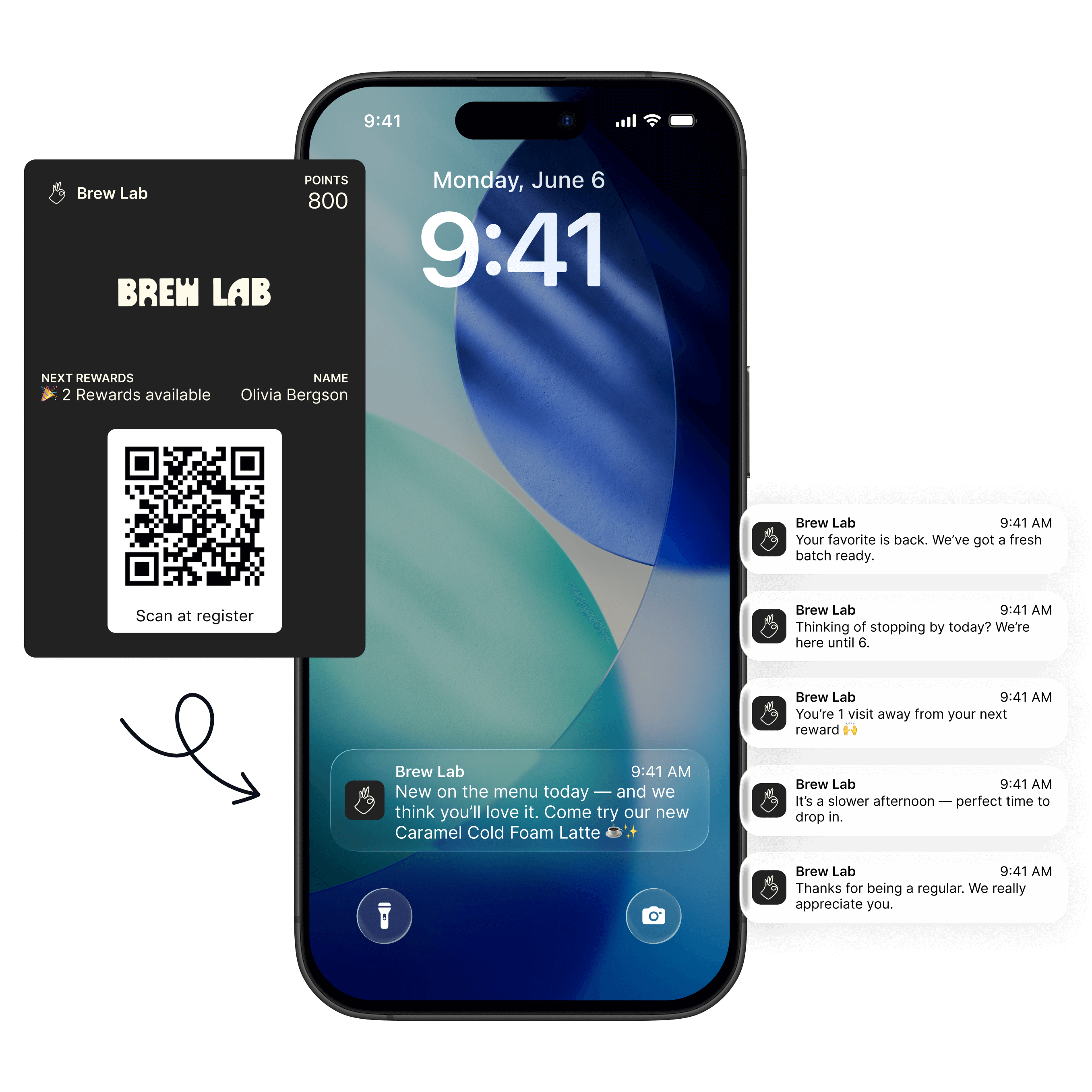 Branded wallet push notifications that look and feel like the business, not a third-party app
