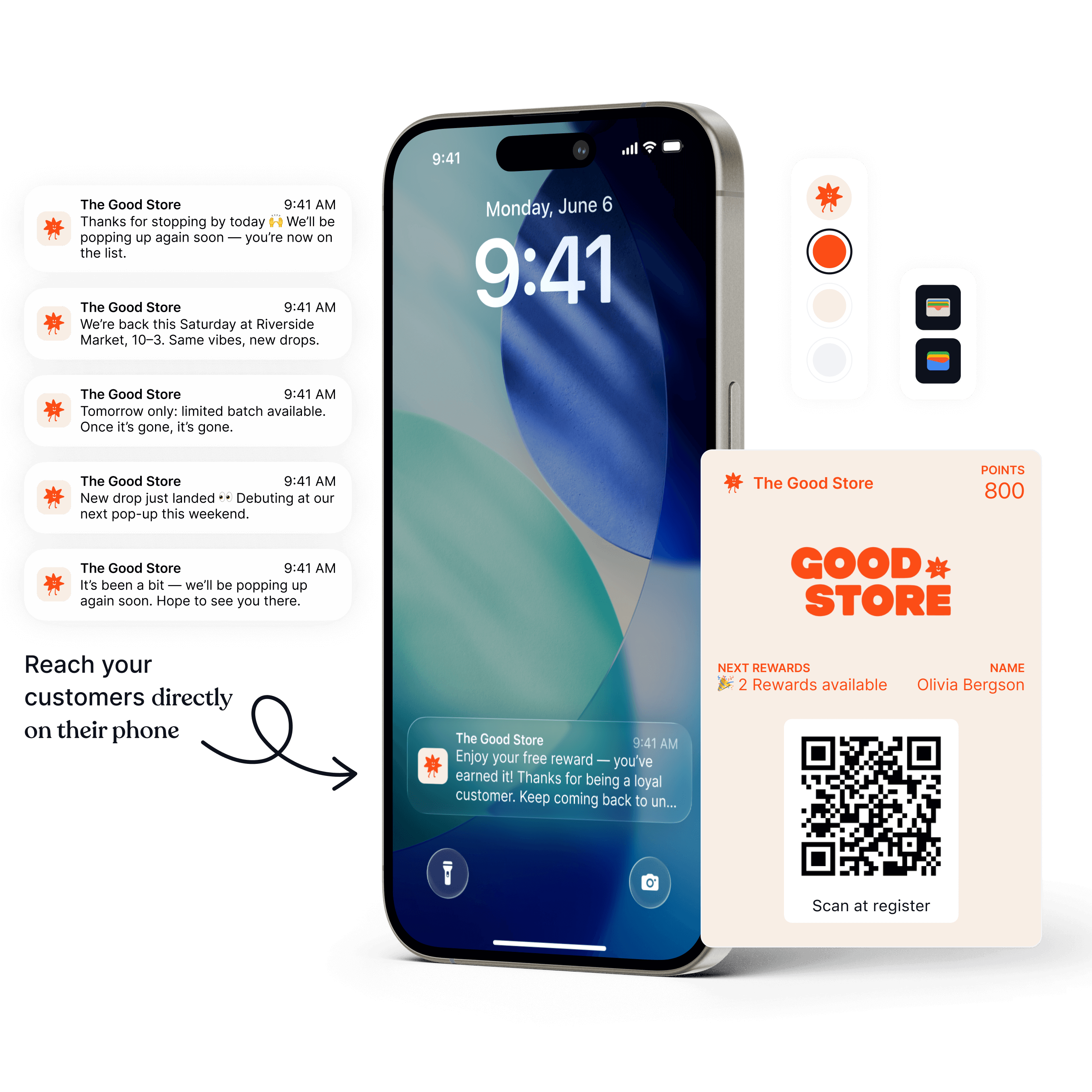 Wallet push notification marketing for pop-up and micro-business owners