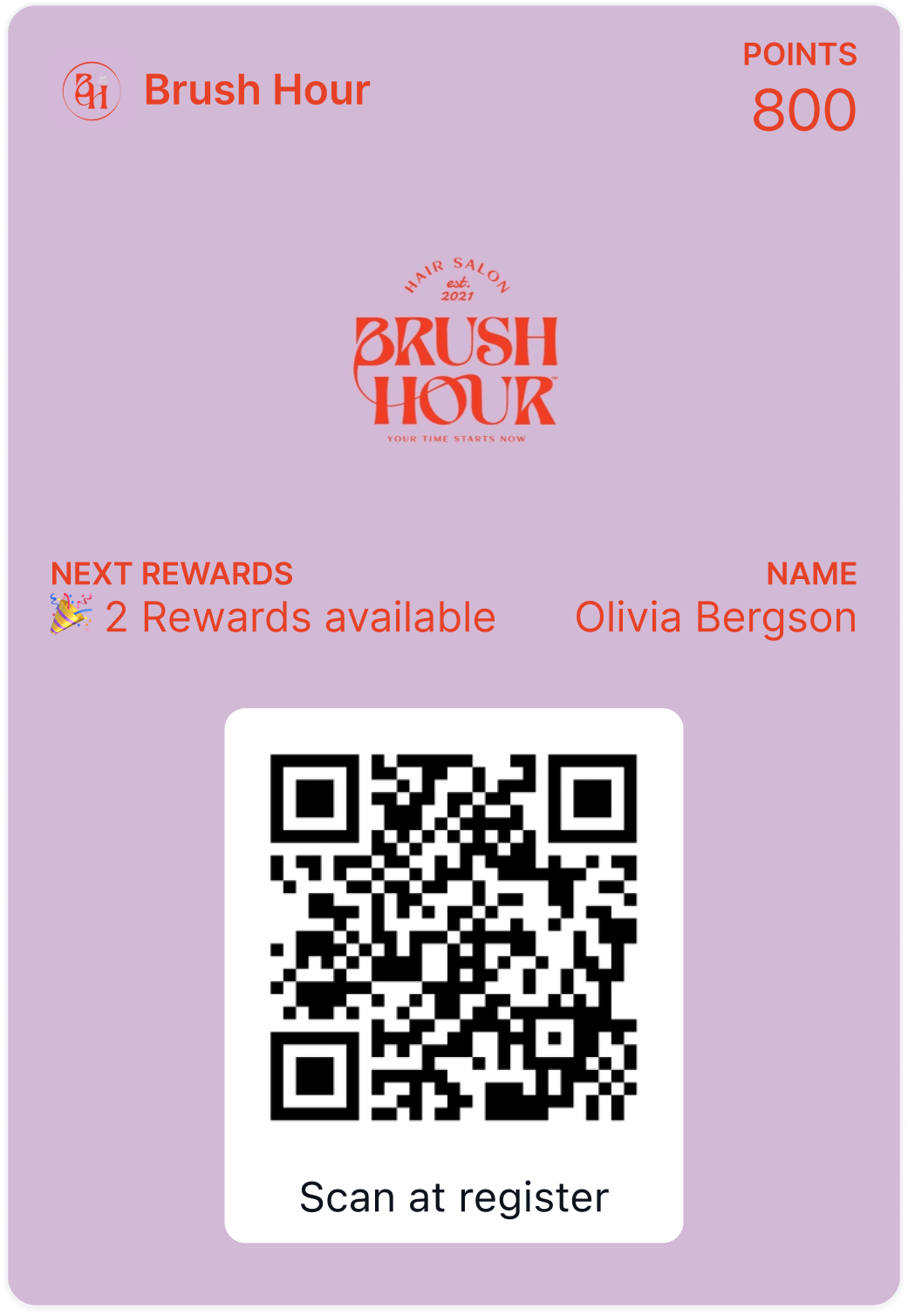 Salon and barber digital Apple and Google wallet pass