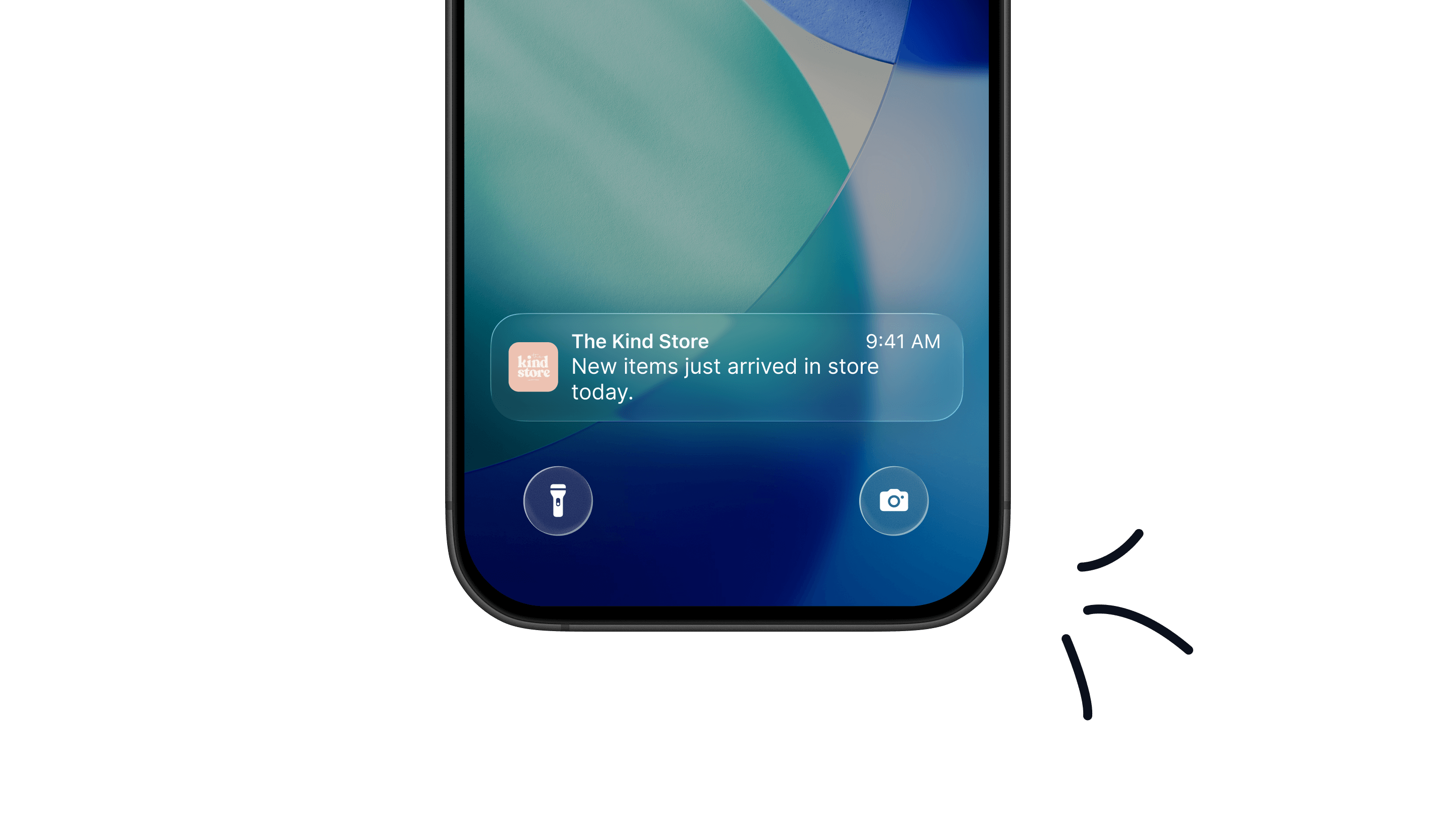Retail shop sending a wallet notification announcing new arrivals to past customers
