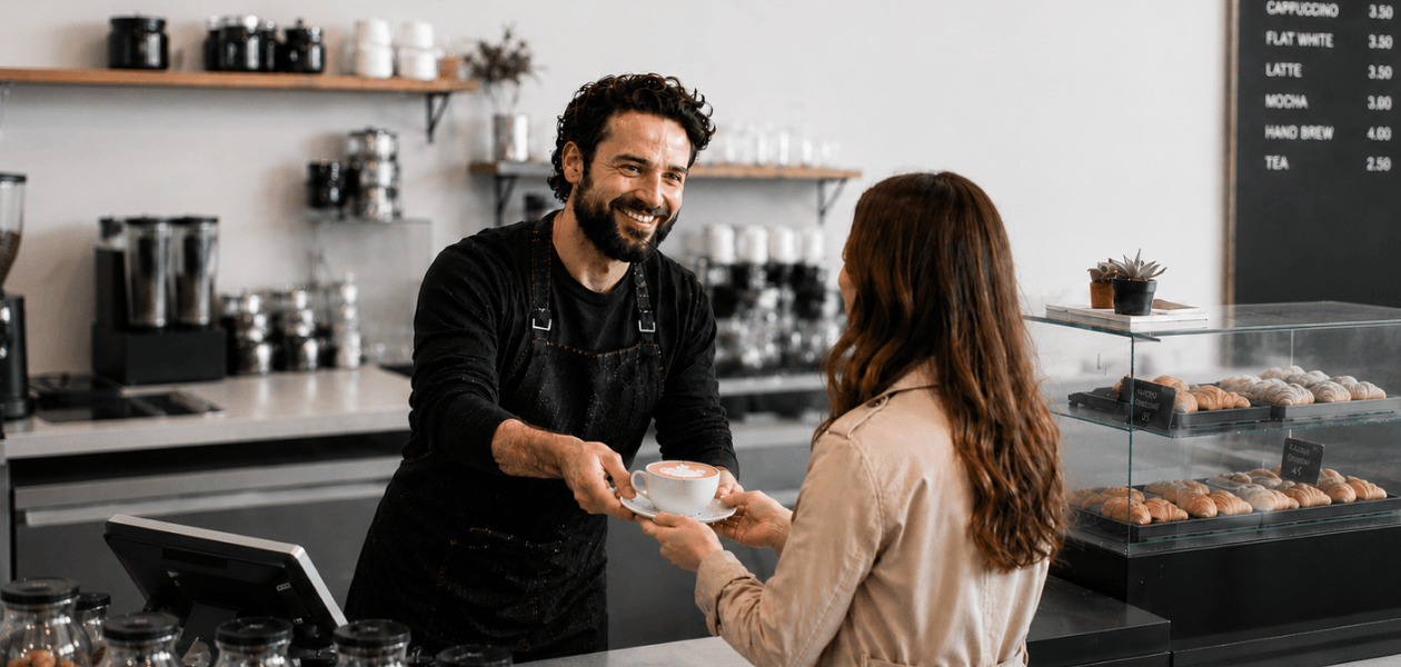 Barista and customer