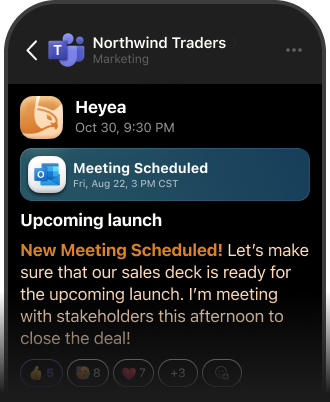 MS Teams Mobile with Heyea AI