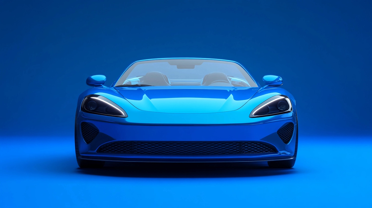 Beautiful blue sports car.