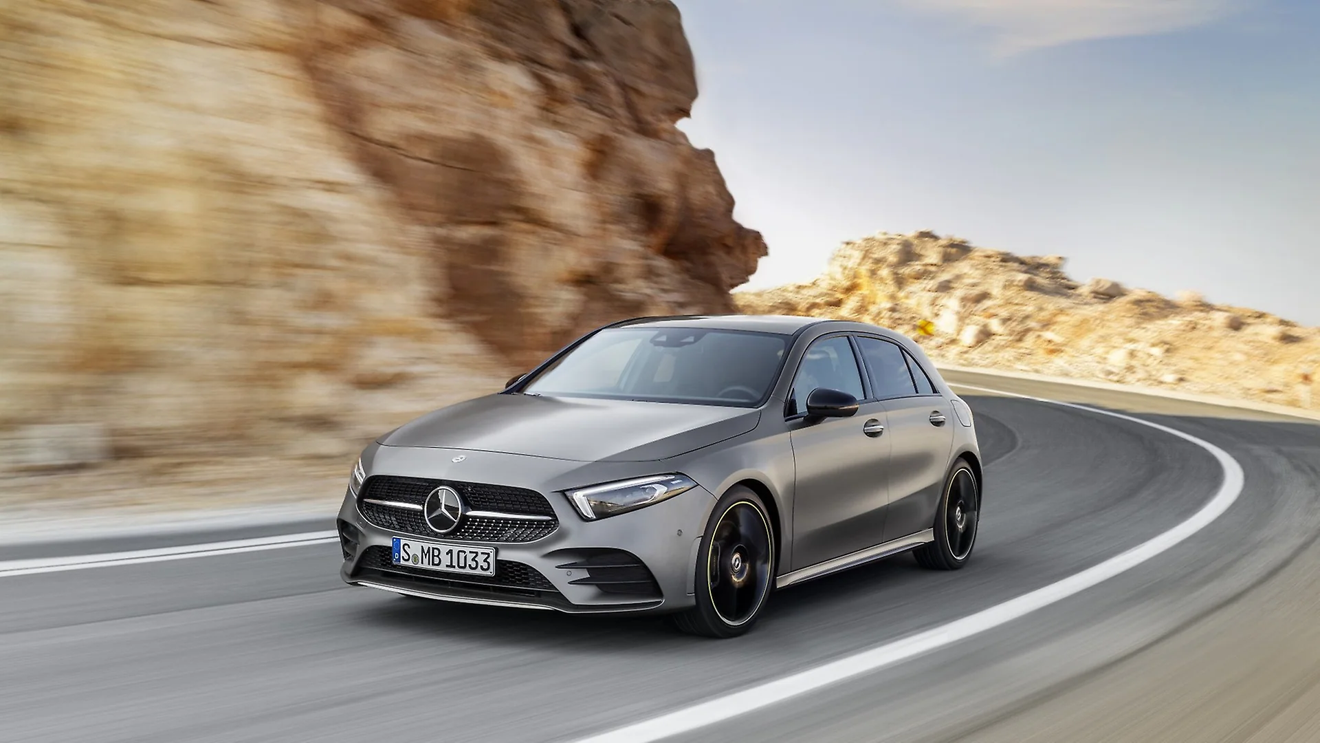 A modern Mercedes automobile.