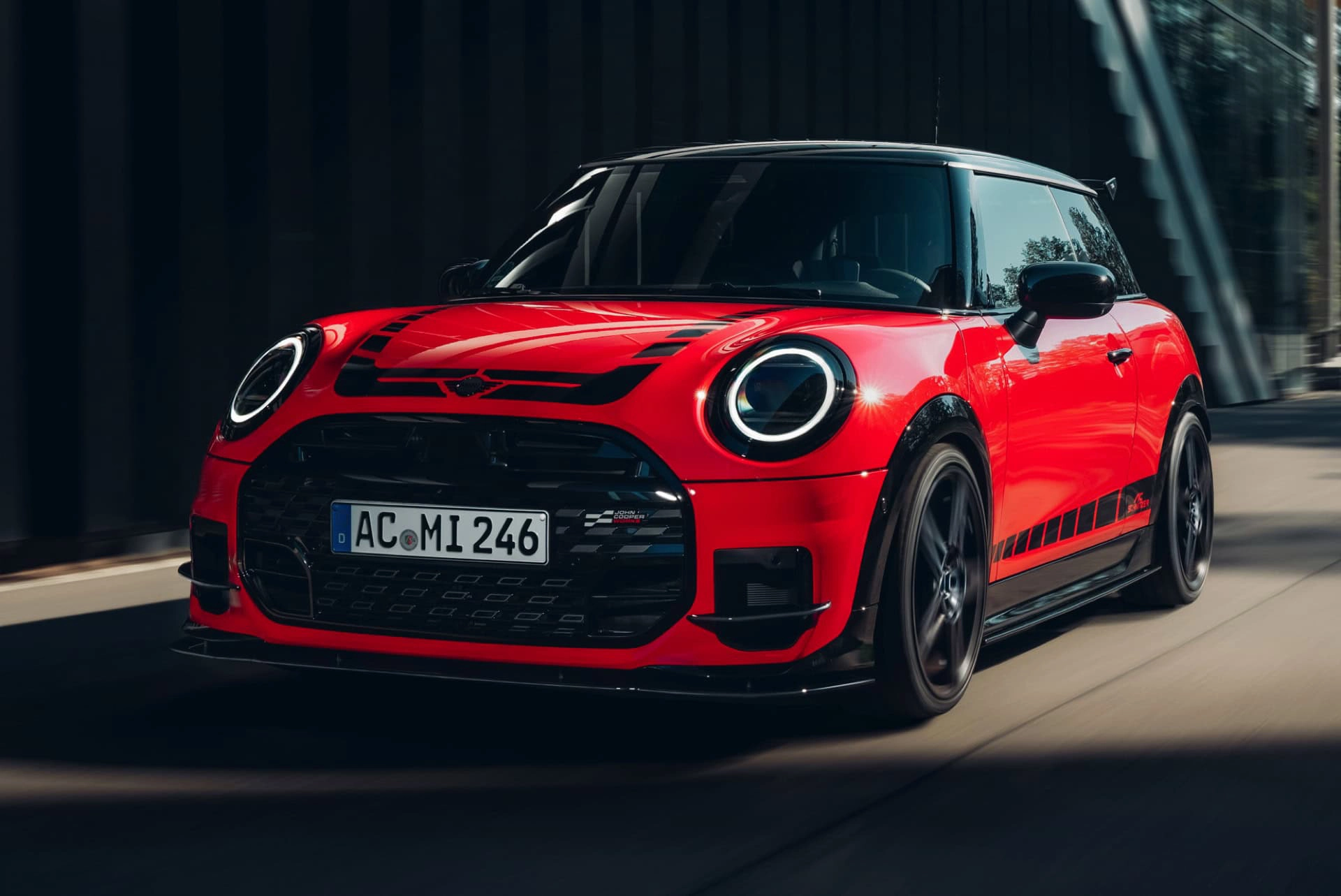 A modern MINI Cooper automobile.