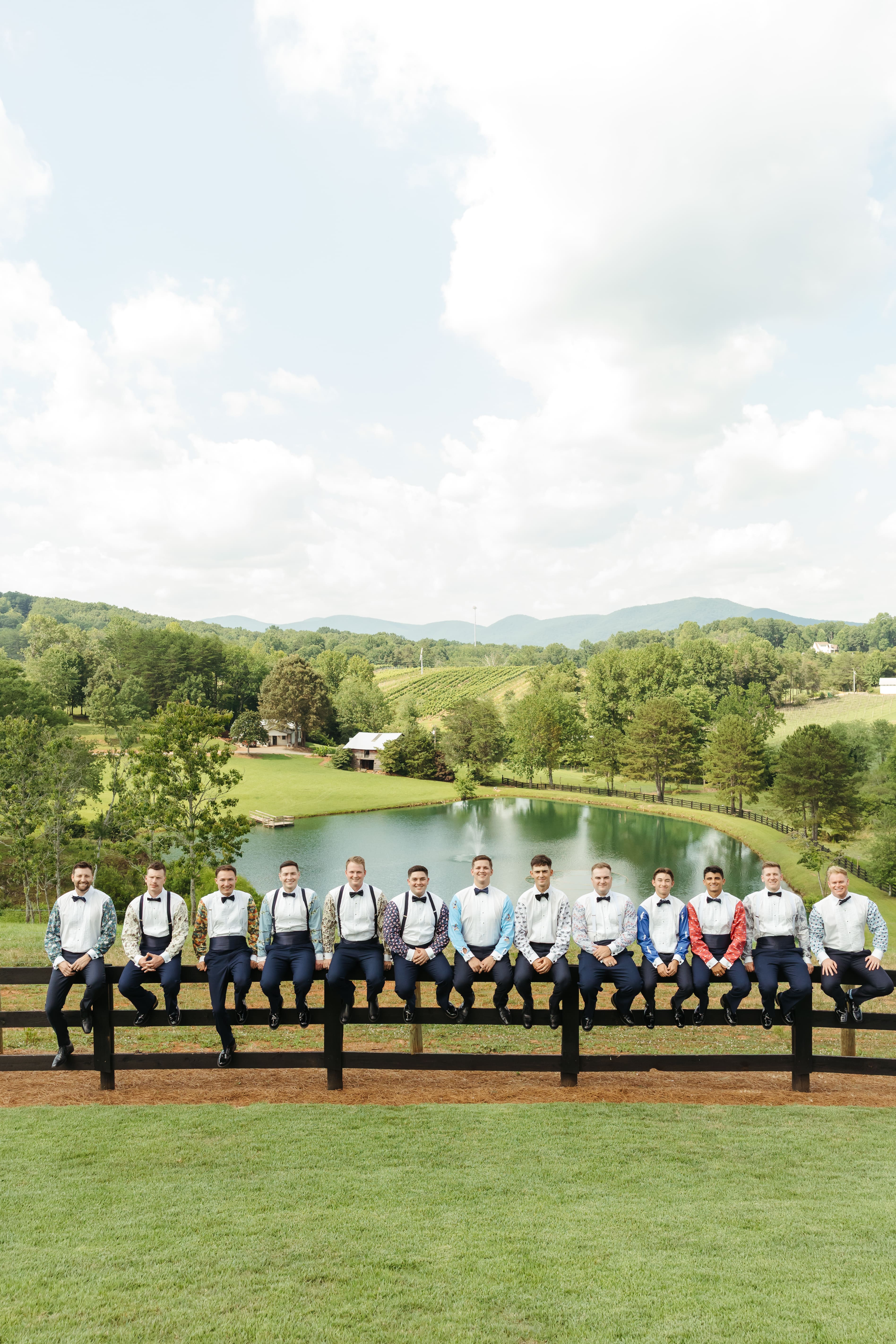 Petting donkeys at Satolah Creek Farm wedding venue in North Georgia