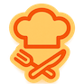 Chef hat with utensils icon representing restaurant and food service automation