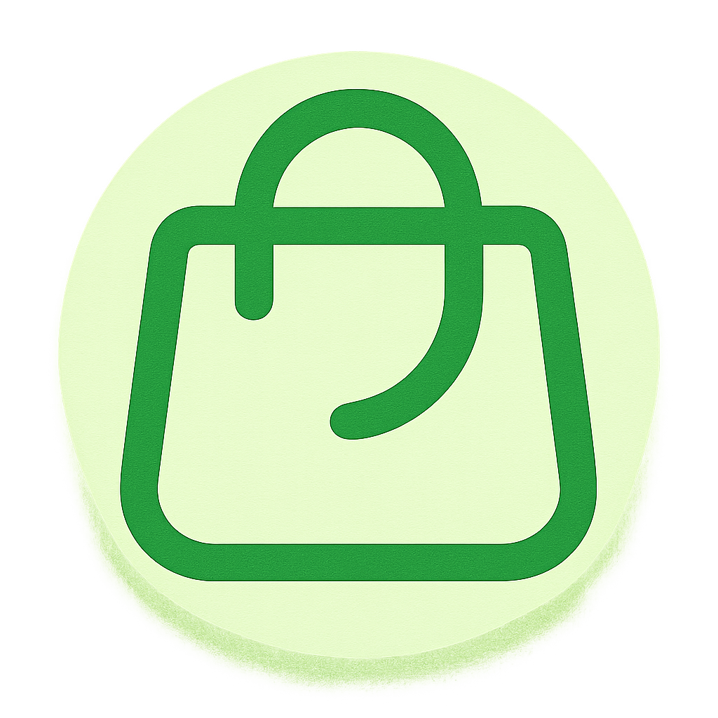 Shopping bag icon representing retail and e-commerce automation solutions
