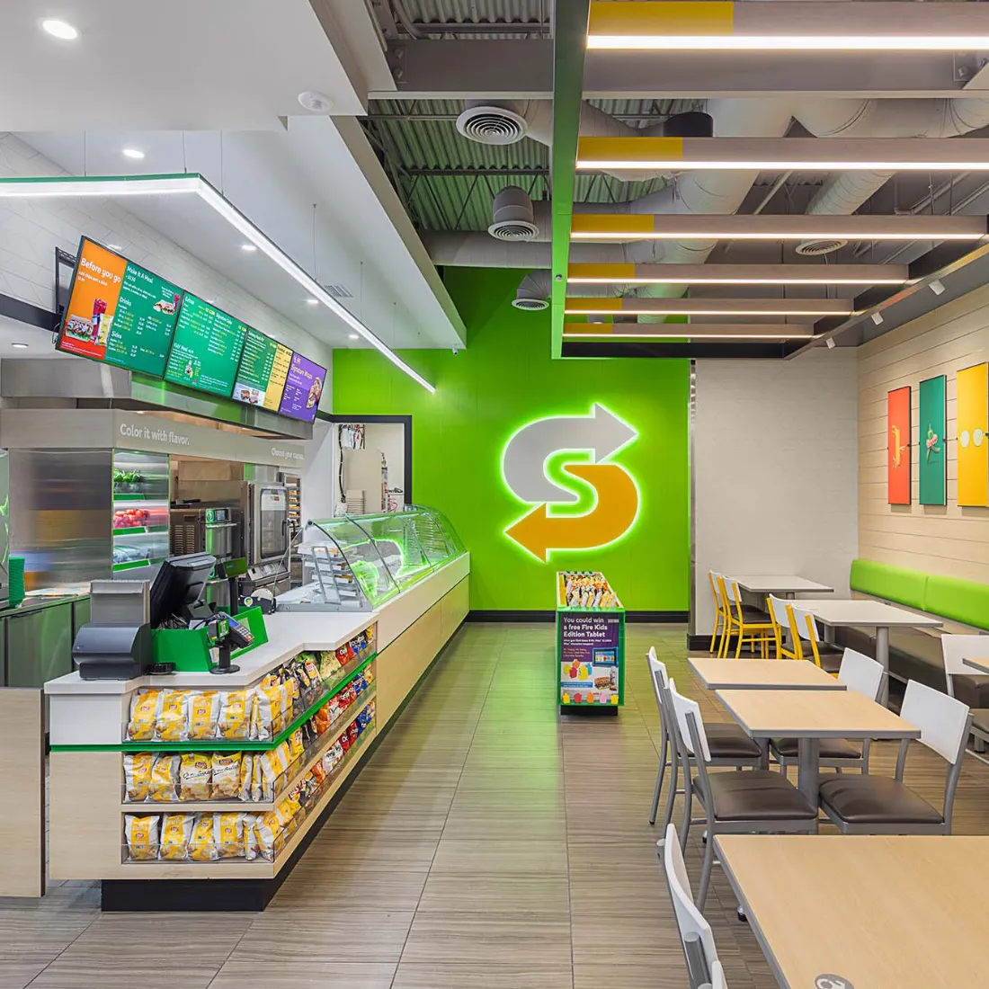 newly designed subway restaurant franchise