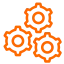 three gears turning icon