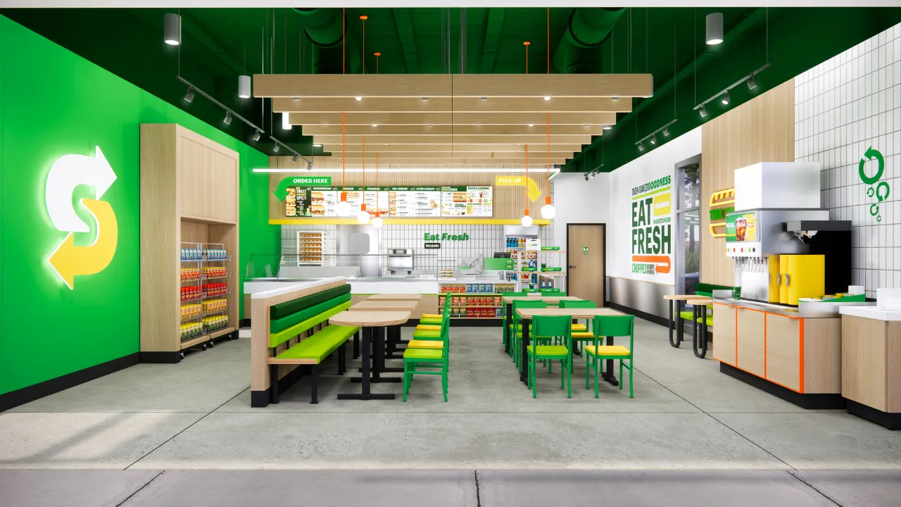 A renovated Subway store