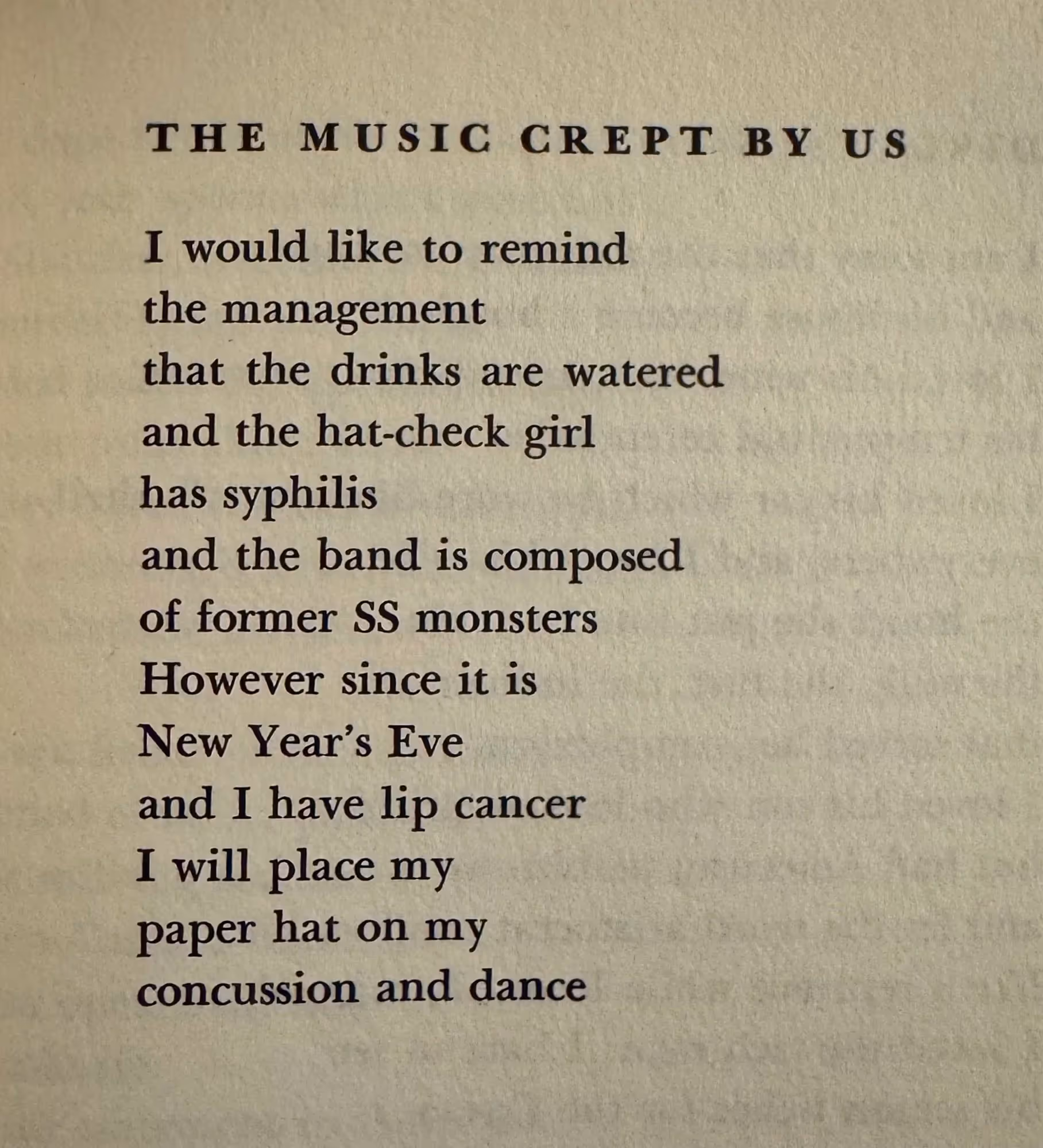 “The Music Crept Us By” — Flowers for Hitler by Leonard Cohen