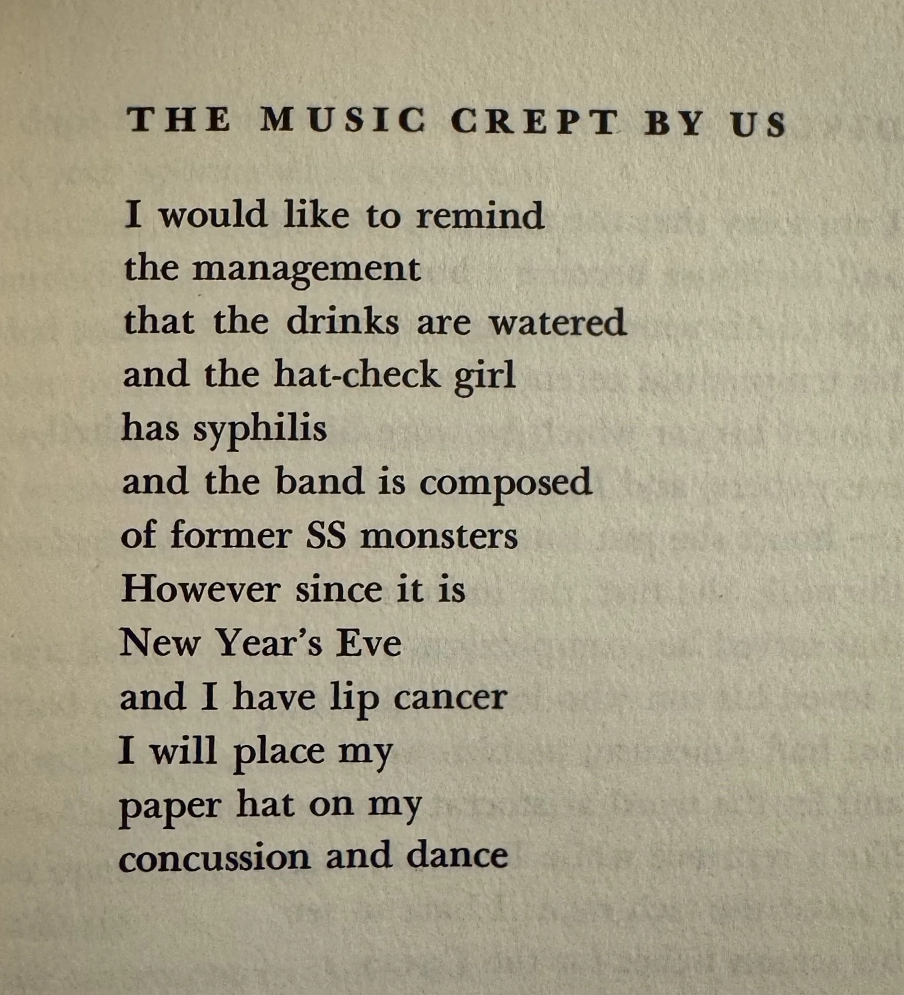 “The Music Crept Us By” — Flowers for Hitler by Leonard Cohen